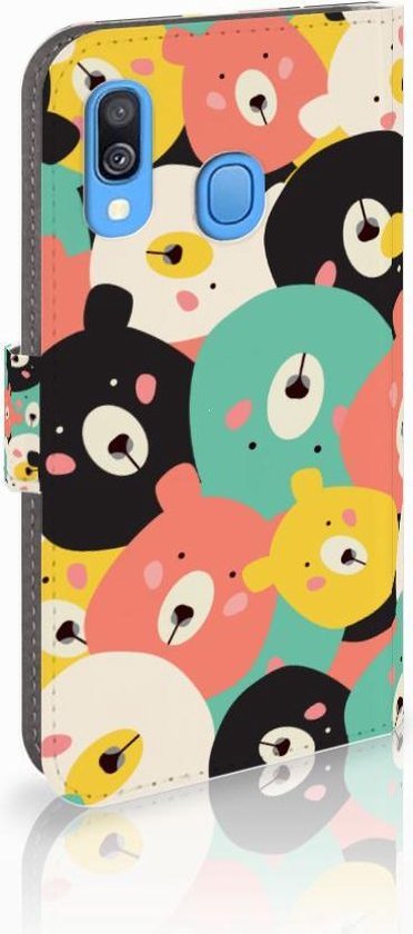 Cuir de Première Qualité Housse pour Samsung Galaxy A40 Coque Ours