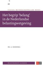 Fiscaal-wetenschappelijke reeks 22 -   Het begrip 'belang' in de Nederlandse belastingwetgeving.