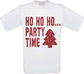 Ho ho ho party time T-shirt maat S wit