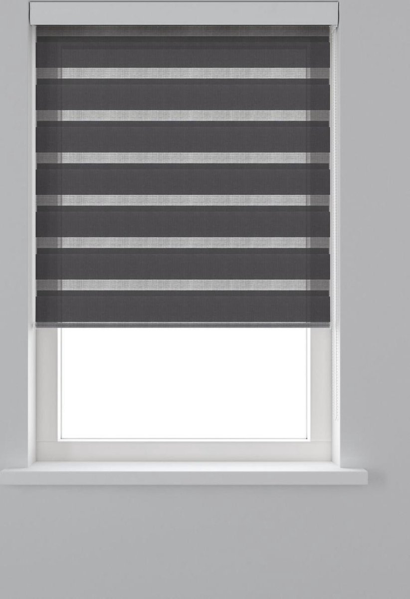 Decosol Roljaloezie / Duo Rolgordijn  - Antraciet (4309) - 90 x 250 cm