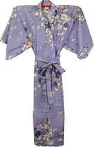 TA-HWA - Japanse Kimono - Dames Yukata -  Paars - Bloemmotief- One Size