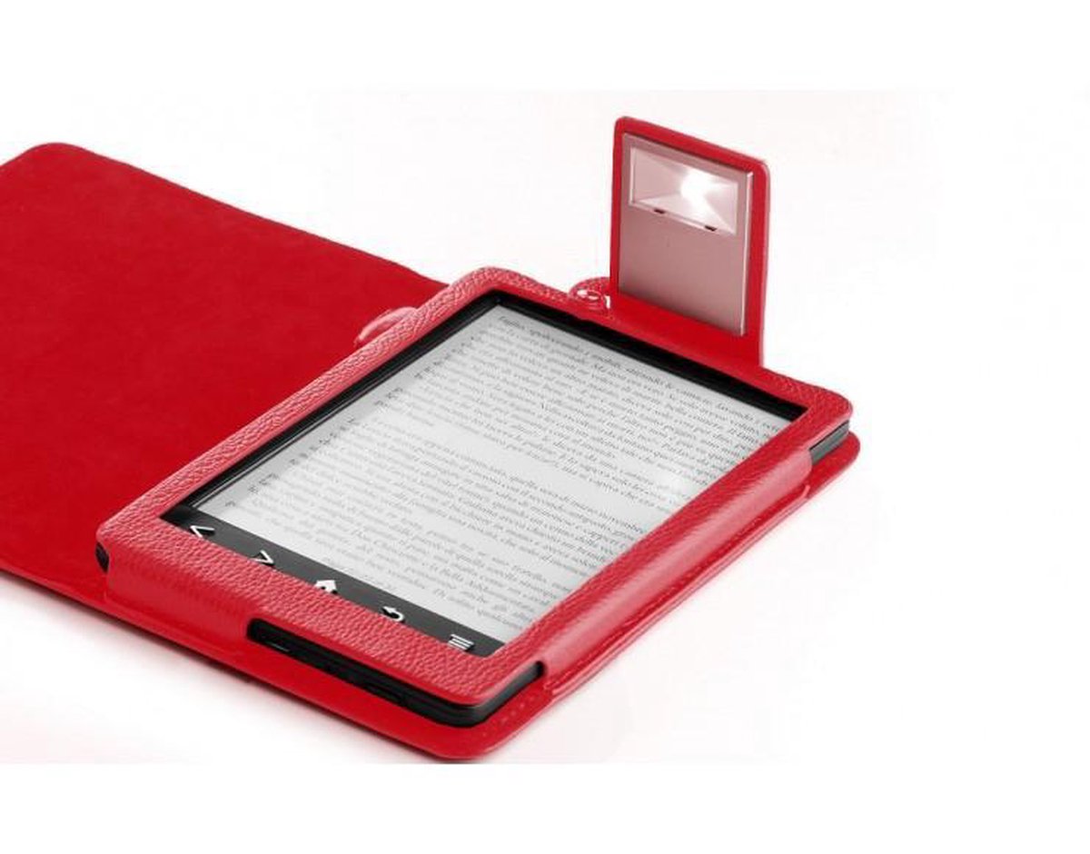 Luxe Hoes E-reader Sony PRS-T3(S) Cover met Led licht - Rood | bol.com