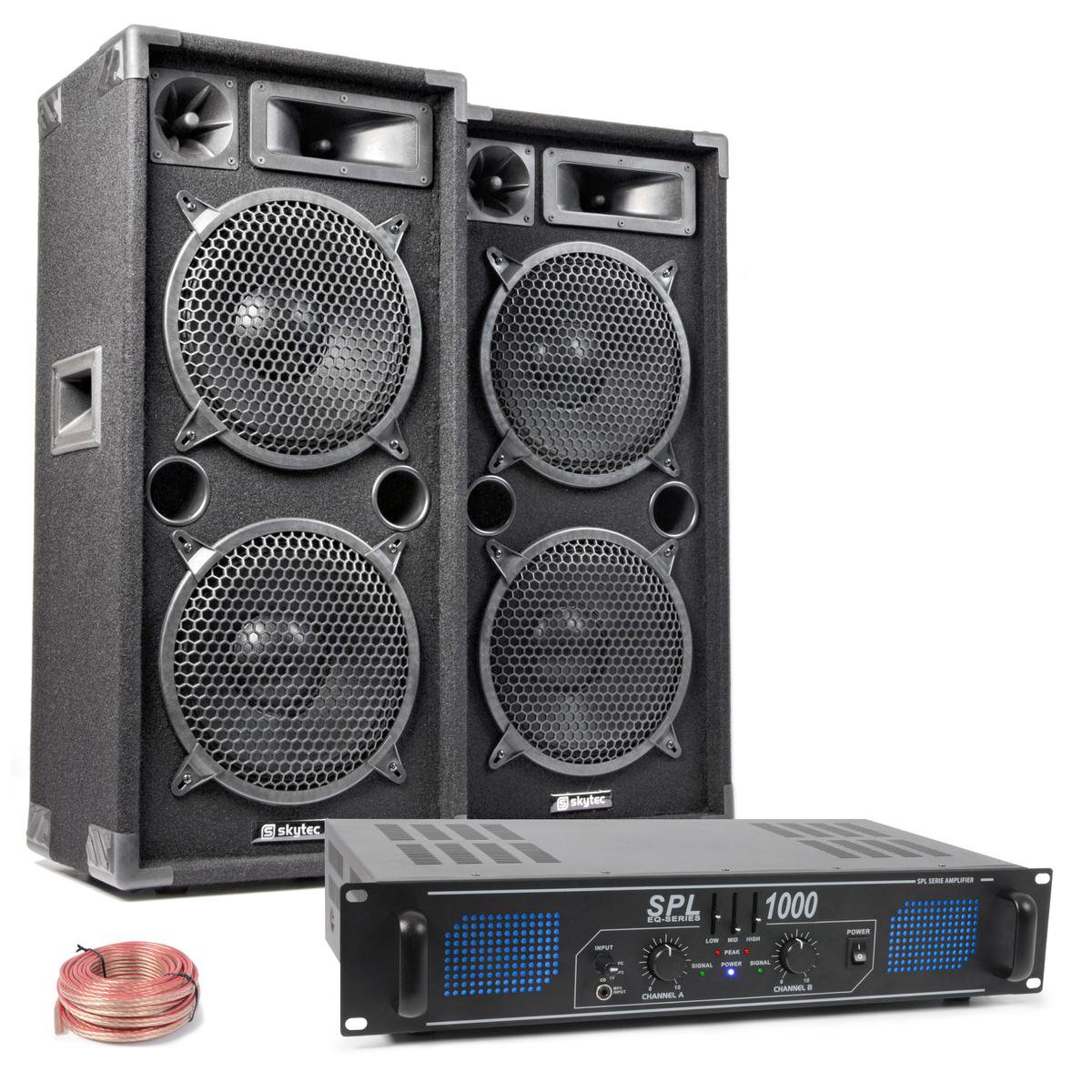 Complete geluidsinstallatie - DJ set met versterker en speakers - 1000W - MAX