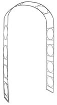 Rozenboog O-motief - Metaal - Zwart - 107 x 30 x 216 cm