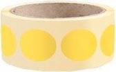 Ronde gele markeringsstickers - zelfklevend papier - 500 stuks op rol Ø 37 mm