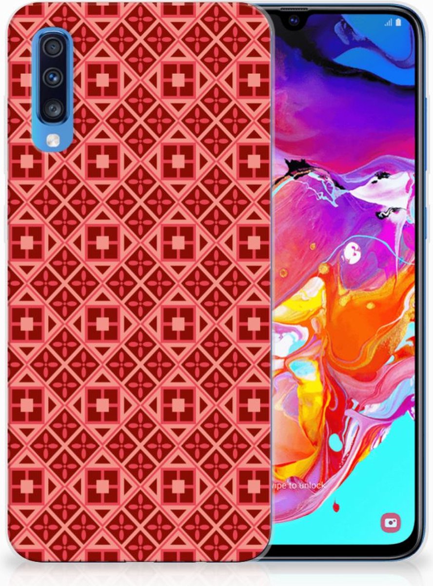 TPU Hoesje voor Samsung Galaxy A70 TPU bumper Batik Rood