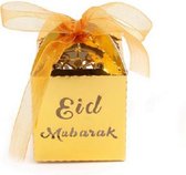 EID Mubarak - Ramadan - Snoepdoos - 10 Stuks - Suikerfeest Versiering - Offerfeest - Cadeaudoosje - Decoratie - Papier - Goud