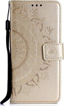 Shop4 - Samsung Galaxy A50 Hoesje - Wallet Case Mandala Patroon Goud