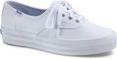 Keds Dames Veterschoenen Triple Seasonal Solid Canvas White - Wit - maat 37.5