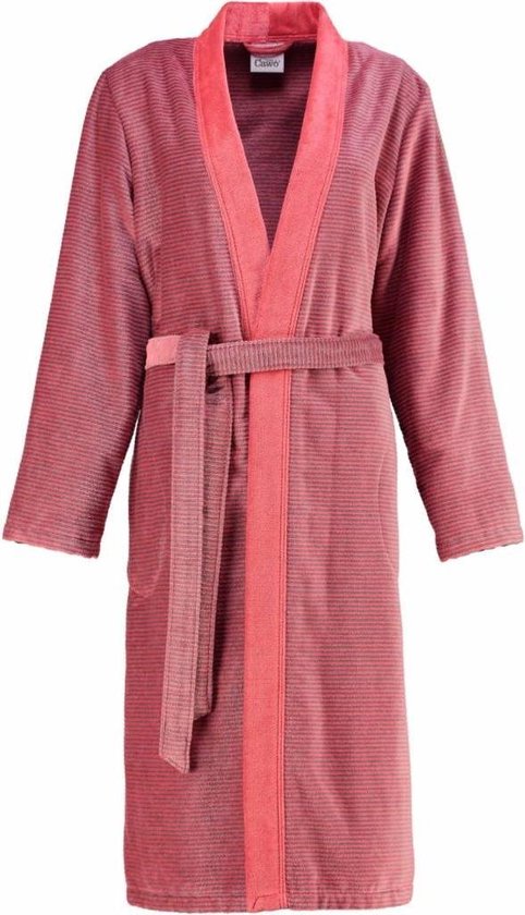 Cawo 6431 Velours Dames Badjas Kimono - Rot 40