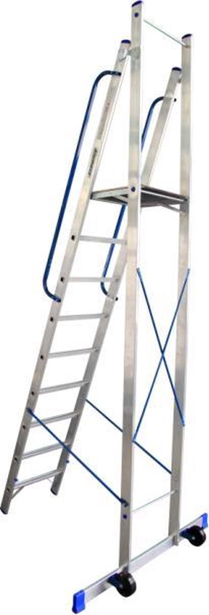 Lionel Green Street moeder Circus Alumexx Plateau ladder 9 treeds - Met stabiliteitsbalk - Werkhoogte 4.17m |  bol.com