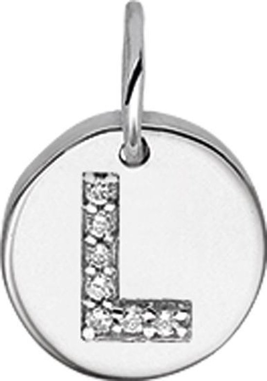 The Jewelry Collection Bedel Letter L Zirkonia - Zilver