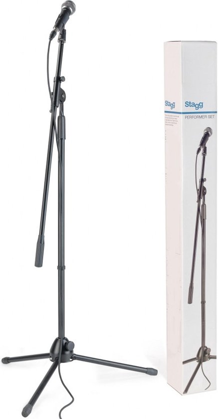 Stagg SDM50 Professionele Dynamische Microfoon Set Met Boom Stand, Kabel En Klem