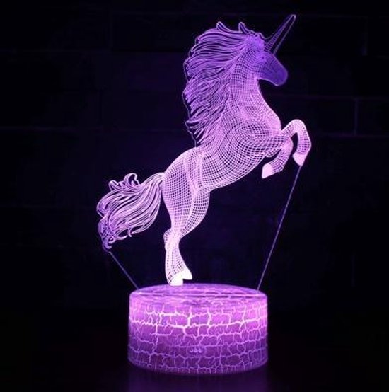 BLYEWALL 3D Led Lamp Eenhoorn Fantasie Unicorn Color Change Nachtlamp Met  Afstandbediening | bol.com