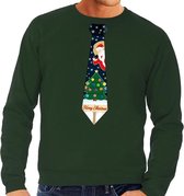 Foute kersttrui / sweater met stropdas van kerst print groen voor heren XL (54)