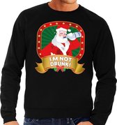 Foute kersttrui / sweater - zwart - dronken Kerstman Im Not Drunk heren XL (54)