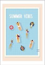 Summer vibes (21x29,7cm) - Wallified - Tekst - Zwart Wit - Poster - Wall-Art - Woondecoratie - Kunst - Posters