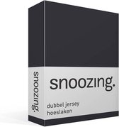Snoozing - Dubbel Jersey - Hoeslaken - Lits-jumeaux - 200x200/220 cm - Antraciet