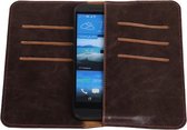 Mocca Pull-up Medium Pu portemonnee wallet voor HTC One S