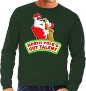 Foute kersttrui / sweater heren - groen - North Poles Got Talent L (52)