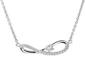 The Jewelry Collection Ketting Zirkonia 41 + 4 cm - Zilver