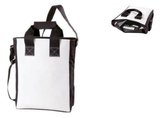 Trend shopper wit met zwart met vrachtwagen zeil - schoudertas - handtas 28 x 37 x 12 cm