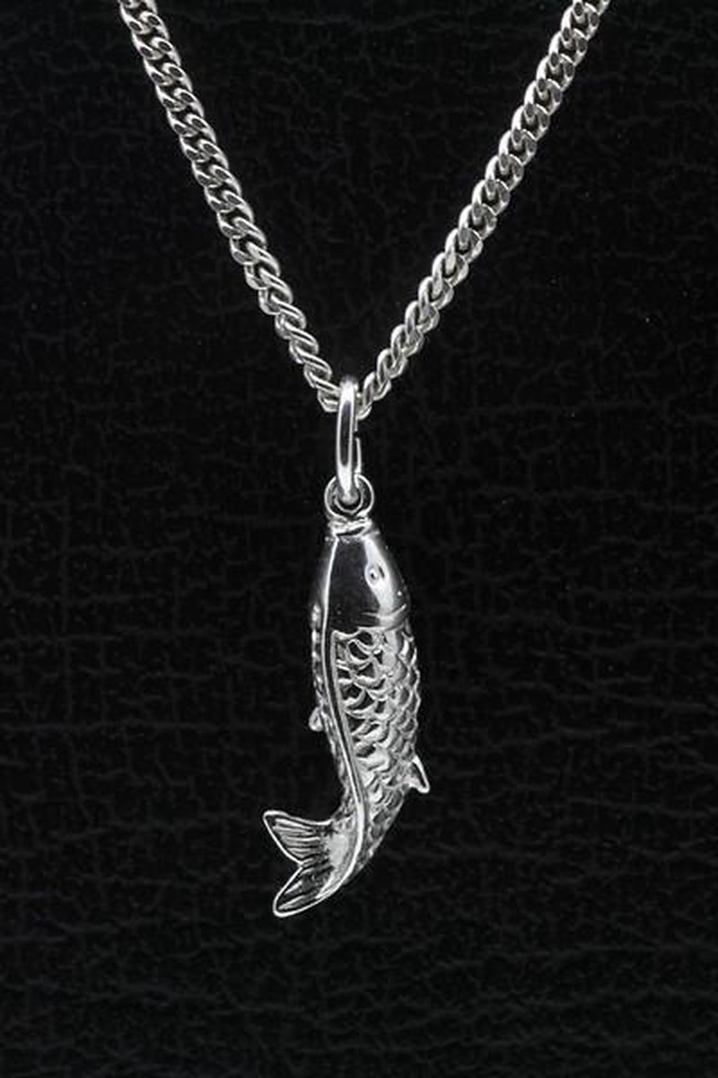 Zilveren Koi Karper ketting hanger