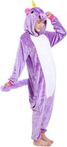 Eenhoorn Onesie Paars Verkleedkleding - Volwassenen & Kinderen - S (145-159 cm)