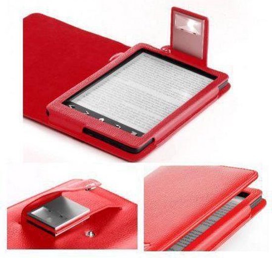 Luxe Hoes E-reader Sony PRS-T3(S) Cover met Led licht - Rood | bol.com