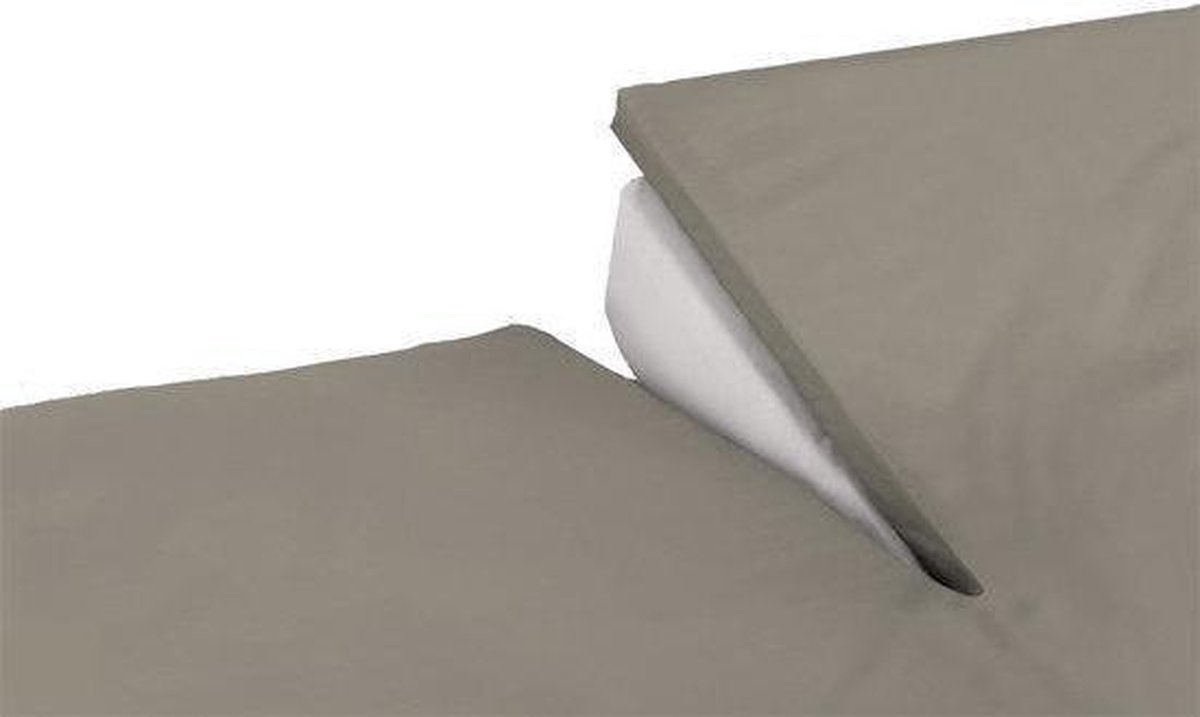 Topcover katoen 180 x 210 Taupe BI-inkeping enkel tot 8 cm matrashoogte Nightkiss