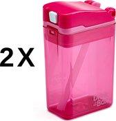 Drink in the Box - 2 x Roze - Duo Pack - Twee Hervulbare Drinkpakjes - Stevig en Duurzaam - 2 x 24 cl