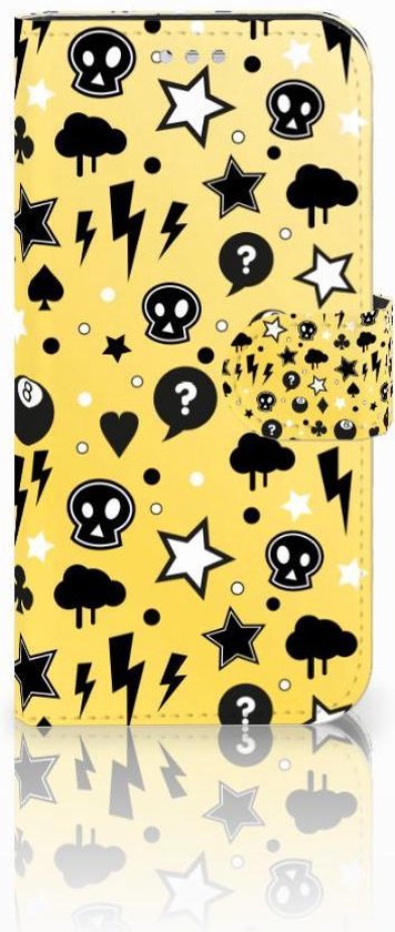 Téléphone Portable Couverture Standing pour Samsung Galaxy S7 Coque Punk Jaune