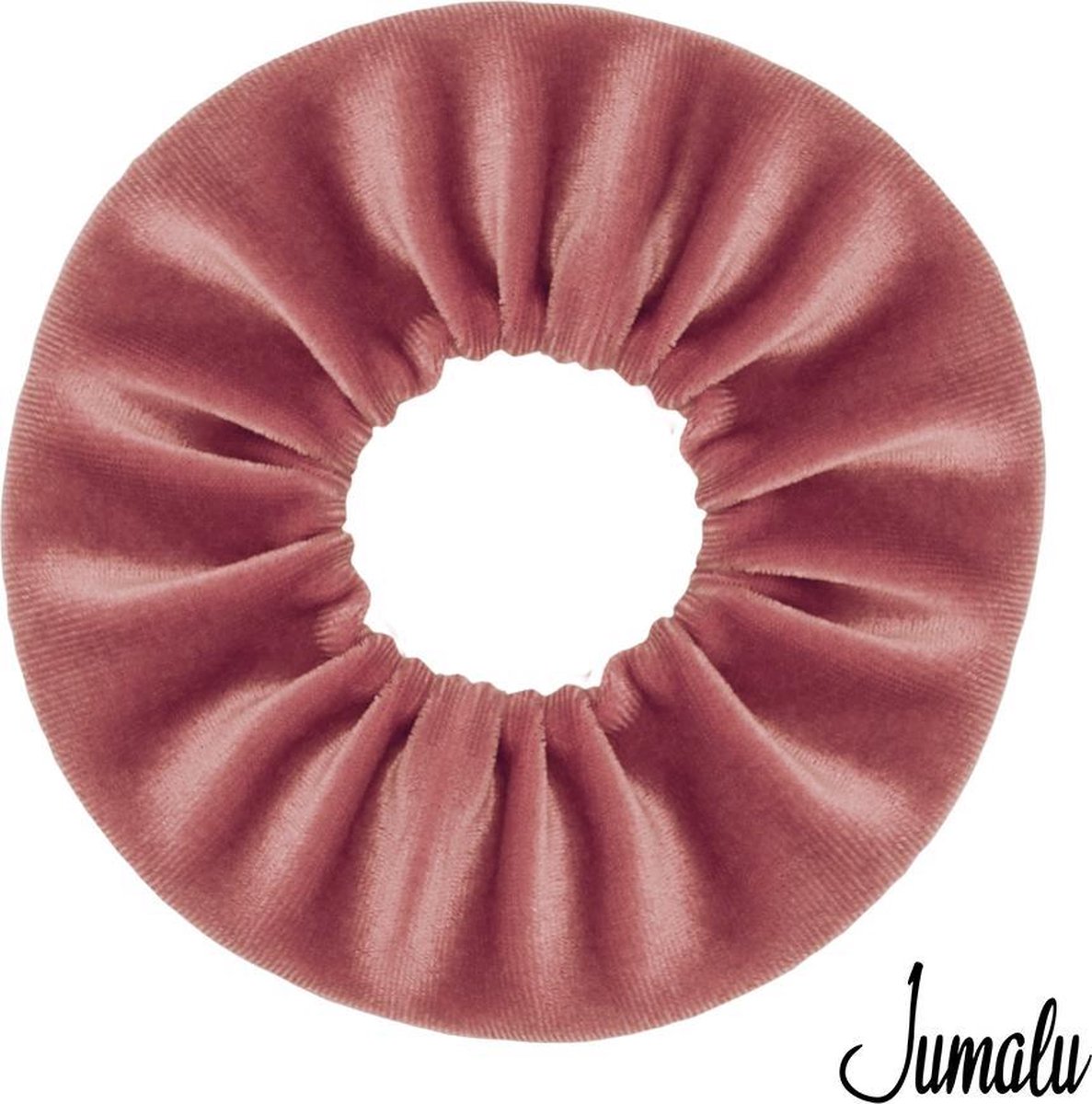 Jumalu scrunchie velvet haarwokkel haarelastiekjes oudroze 1 stuk