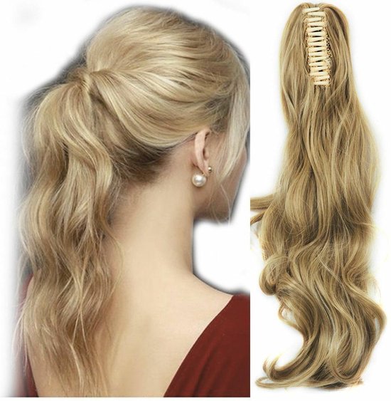 Nacht modus galblaas Paardenstaart blondmix 35cm Echt haar Ponytail 100%human hair met klem |  bol.com