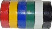 Isolatietape 19 mm x 20 meter gemixte kleuren (pack van 6)