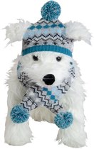 Jack and Vanilla hondenmuts en sjaal JV DOGWALK Sjaal & Muts Blauw-XS/S sjaal: 41cm muts: 27cm