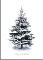 DesignClaud Kerstposter Merry Christmas Kerstboom - Goudfolie A4 poster (21x29,7cm)