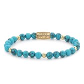 Rebel&Rose armband - Turquoise Delight II - 6mm - yellow gold plated