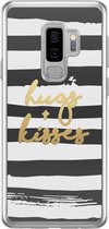 Samsung S9 Plus hoesje siliconen - Hugs + kisses | Samsung Galaxy S9 Plus case | zwart | TPU backcover transparant