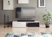 TV meubel Modern Wit 140 cm  - 2 Opbergvakken - Duitse Kwaliteit