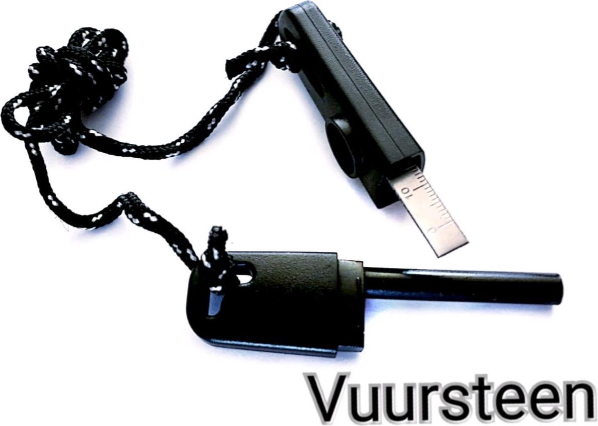 Magnesium Stick, Vuur Starter in Koker Zwart