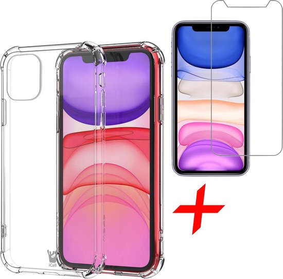 iPhone 11 Hoesje - Anti Shock Proof Siliconen Back Cover Case Hoes  Transparant -... | bol.com