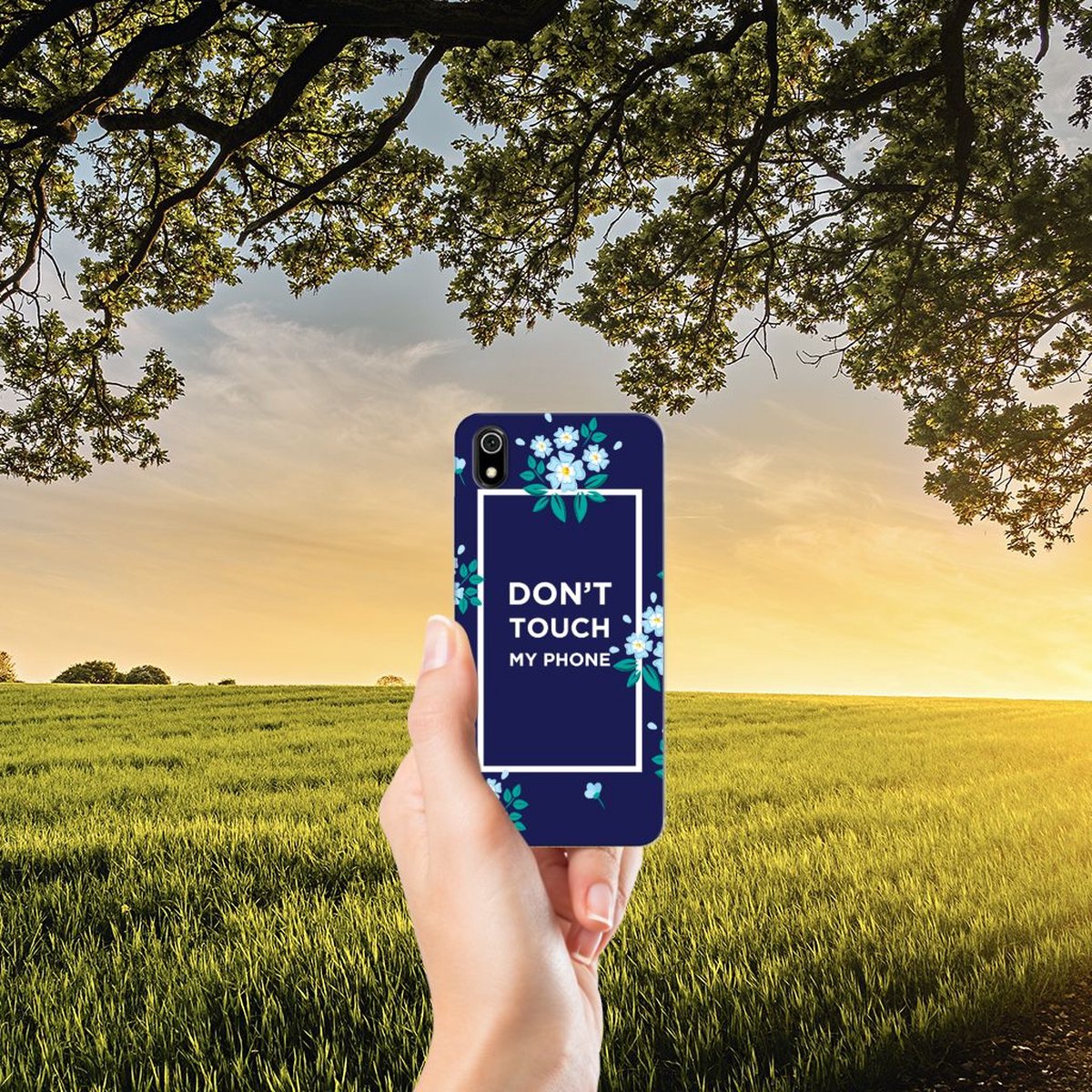 Xiaomi Redmi 7A Silicone-hoesje Flowers Blue DTMP