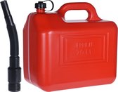 Jerrycan/benzinetank - 20 liter - rood - kunststof - met lange schenktuit