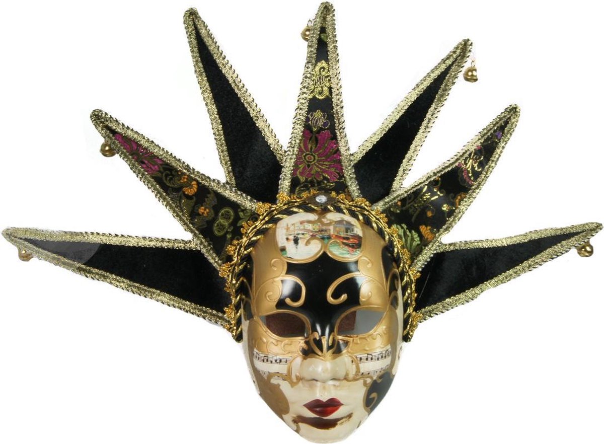 Spruit houten Controversieel Groot Venetiaans masker – Goud zwart kleur - carnaval – feest- evenement –  thema –... | bol.com
