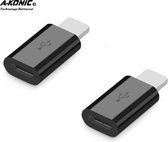 A-Konic© set van 2 Lightning naar Micro-USB Adapter | Micro-usb to 8 pin converter | oplader | geschikt voor Apple Iphone / Ipad / Android / Samsung / Tablets | Zwart