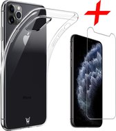 iphone 11 pro max hoesje - iphone 11 pro max case transparant siliconen - hoesje iphone 11 pro max apple - iphone 11 pro max hoesjes cover hoes - 1x iphone 11 pro max screenprotect