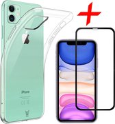 iphone 11 hoesje - iphone 11 case transparant siliconen - hoesje iphone 11 apple - iphone 11 hoesjes cover hoes - 1x iphone 11 screenprotector glas tempered glass screen protector