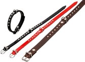 Karlie rondo halsband met sierklinknagels rood