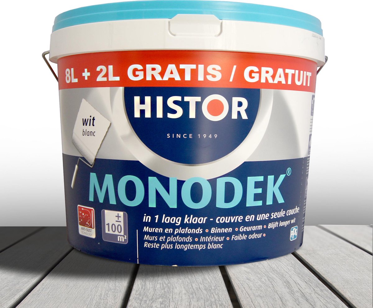 Strak Verbinding verbroken Bewusteloos Histor-Muurverf-Monodek-Ral 9010-10 liter | bol.com